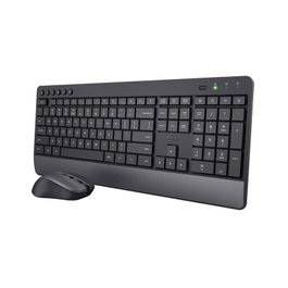 Trust Trezo Teclado Español y Ratón Inalámbrico Negro